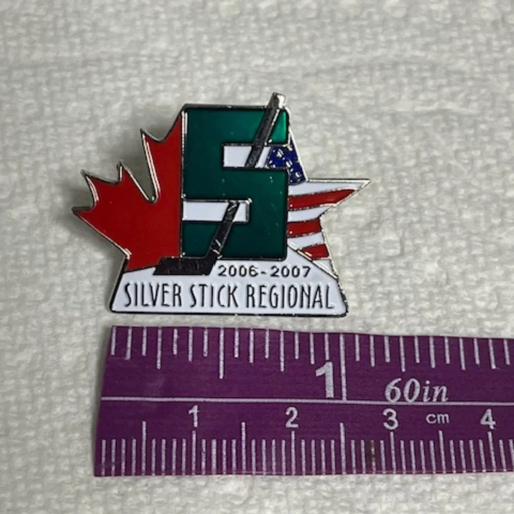 NEW Silver Stick Regional 2006 - 2007 Ice Hockey Enamel Pin Clutch Pinback